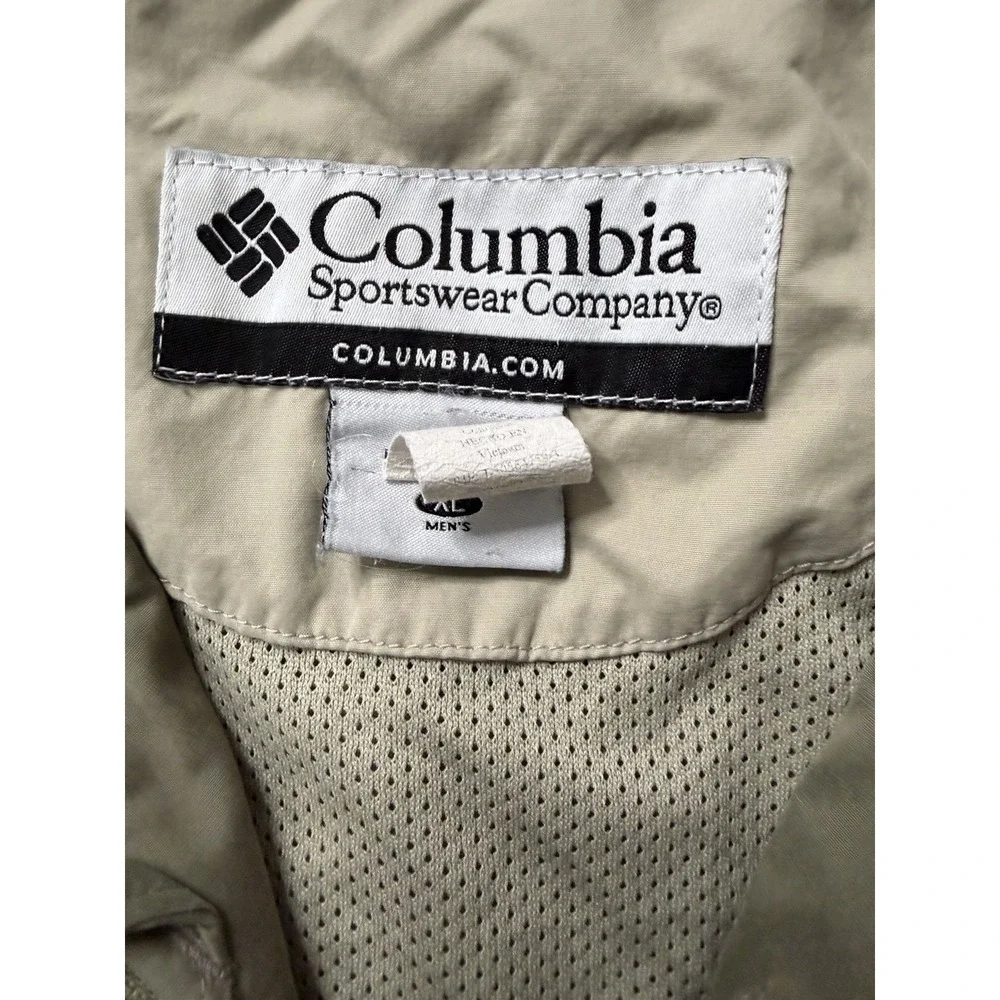Columbia Sportswear Windbreaker Jacket Y2K XL Olive Green‎ Lightweight Full Zip